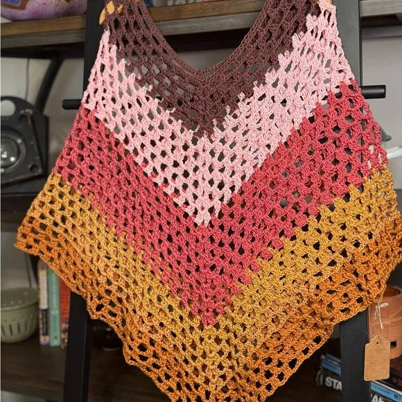 Multicolor Crochet Tunic Top - Picture 3 of 3